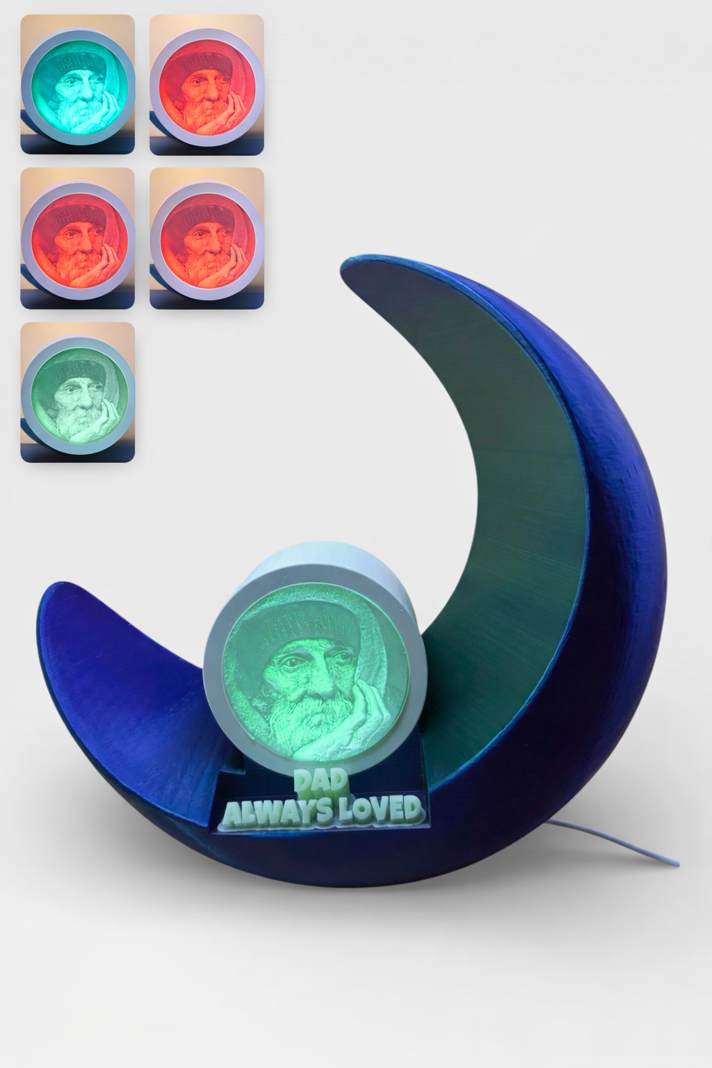 Personalised Lithophane Memorial Light – crescent moon