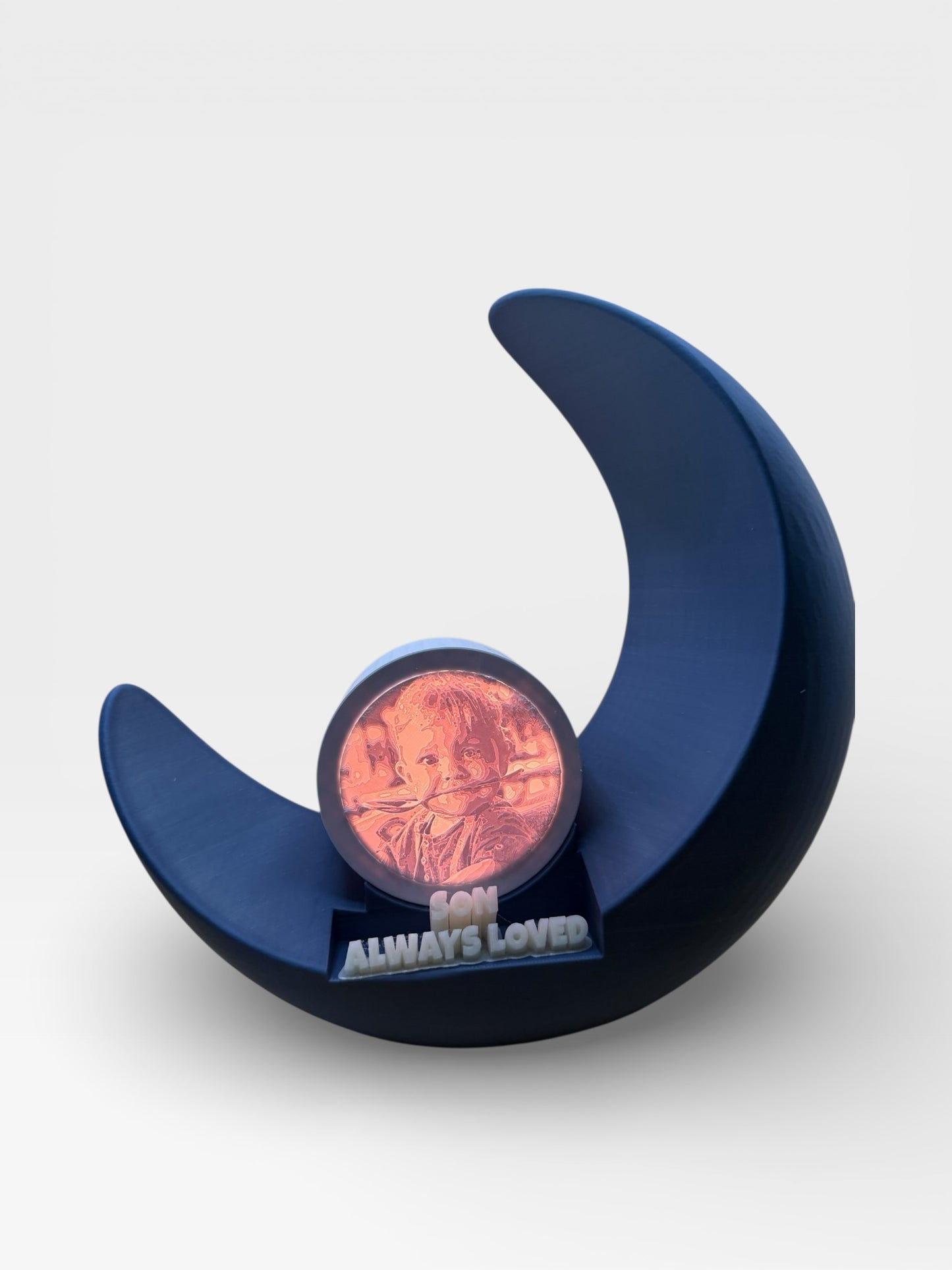 Personalised Lithophane Memorial Light – crescent moon