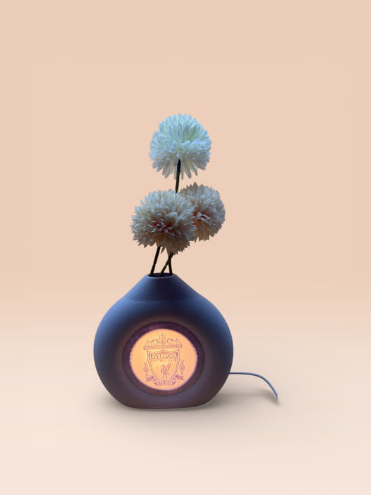 Personalised Lithophane Memorial Light – Floral Vase Design (Football team)