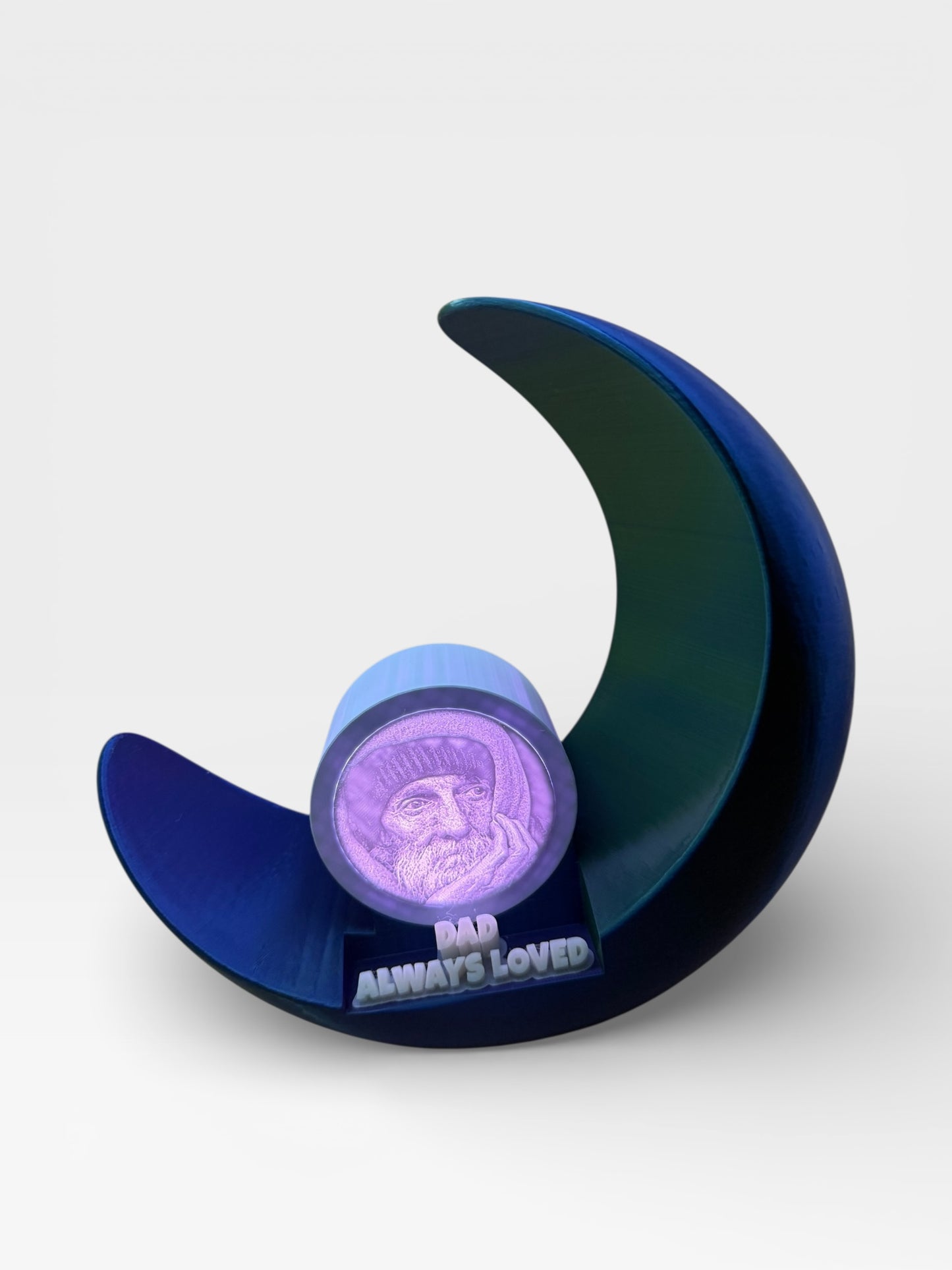 Personalised Lithophane Memorial Light – crescent moon