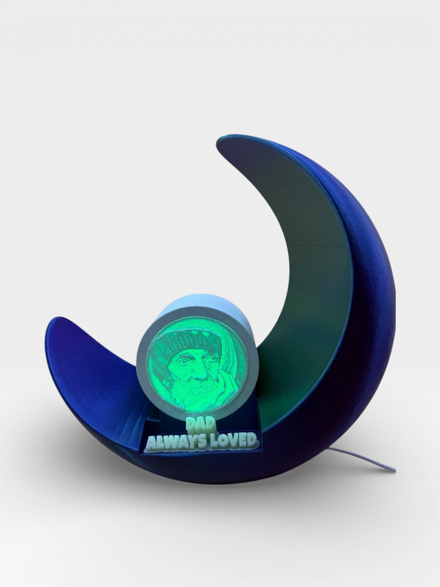 Personalised Lithophane Memorial Light – crescent moon