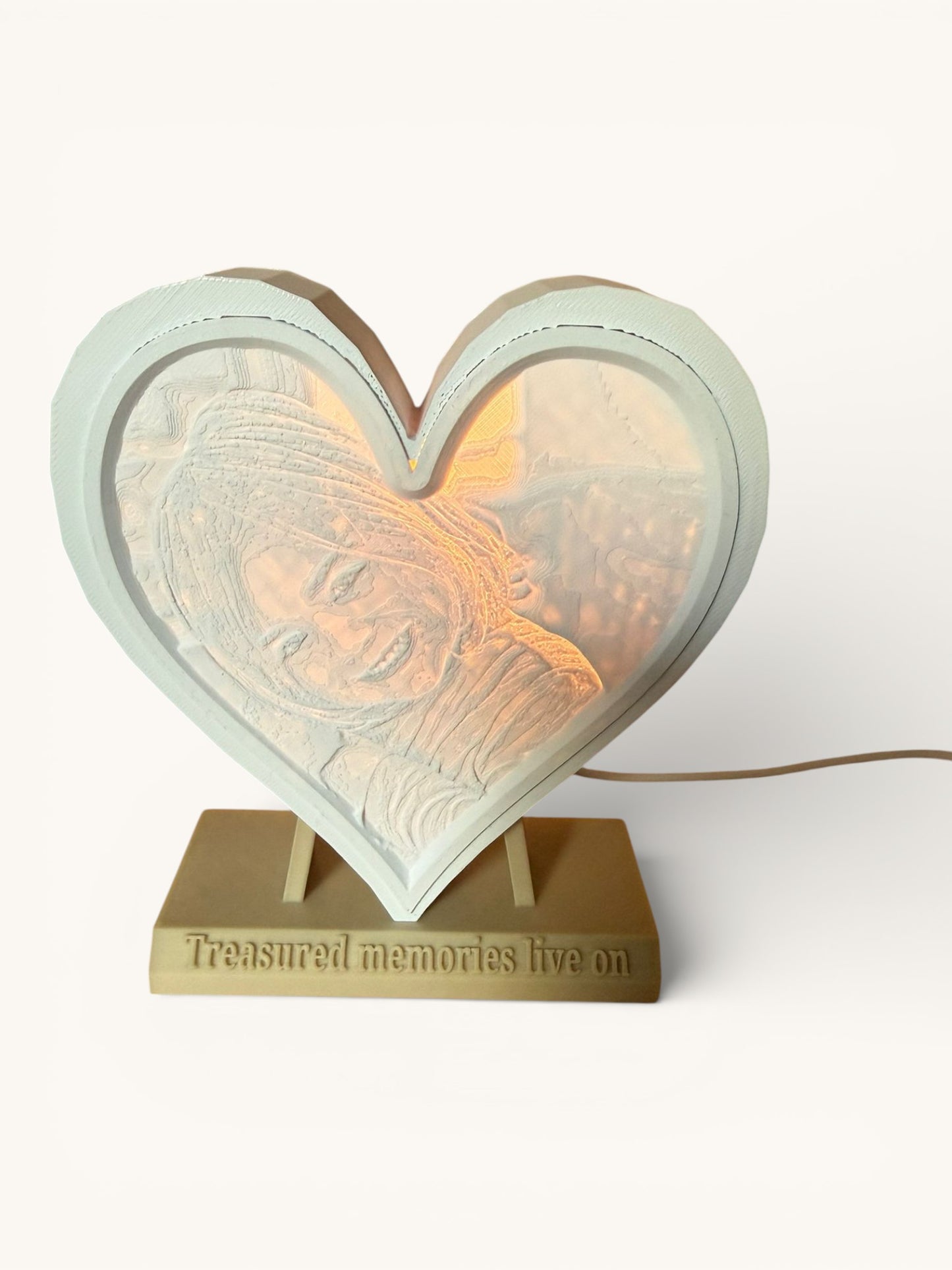 Personalised Lithophane Memorial Light – Heart Design