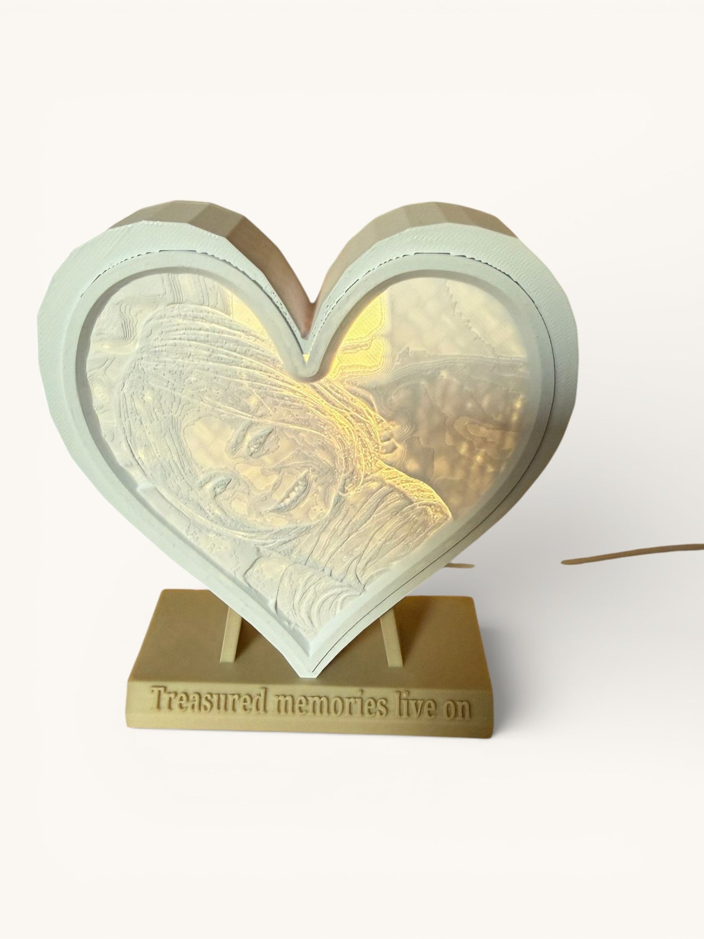 Personalised Lithophane Memorial Light – Heart Design