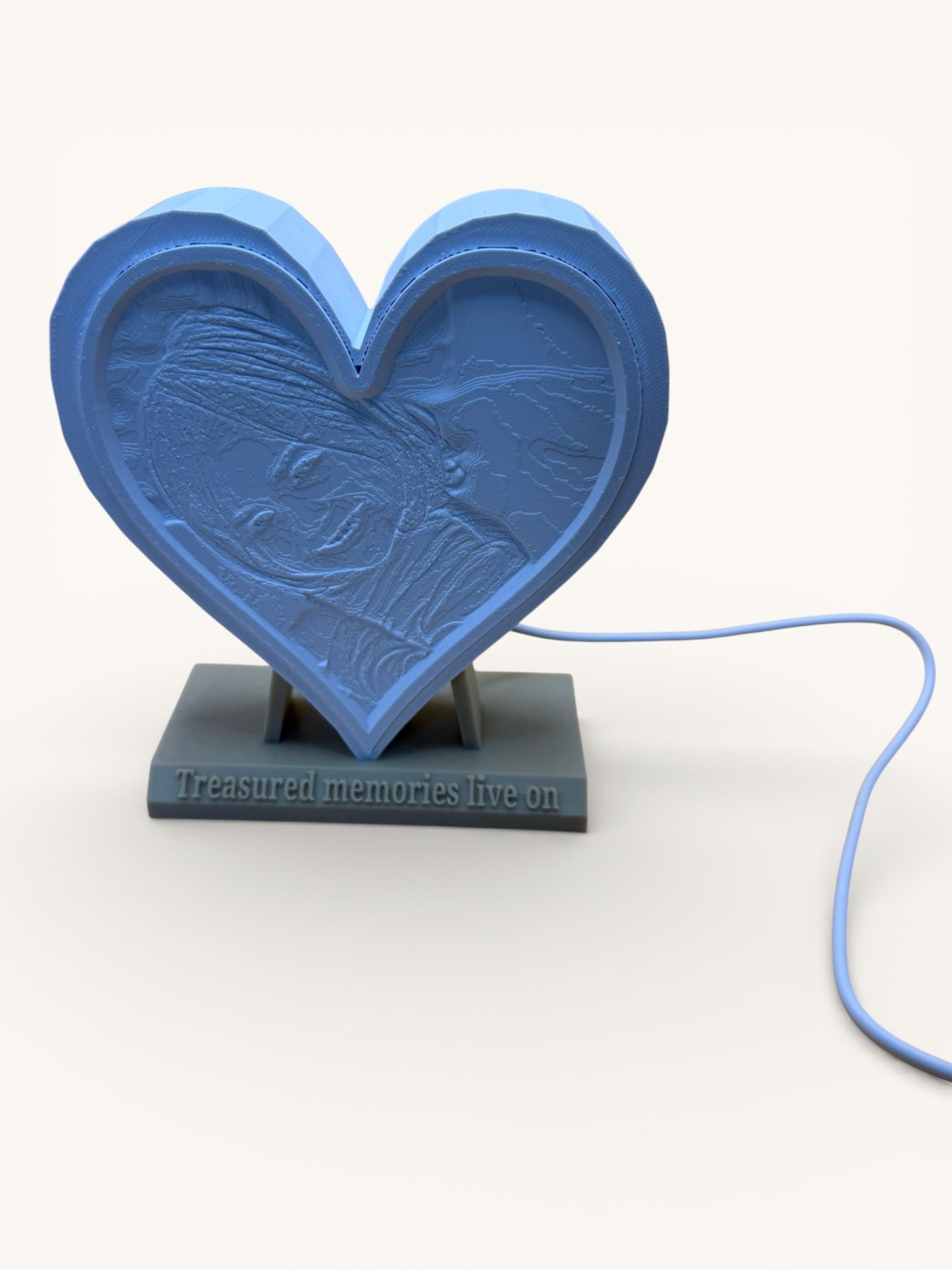 Personalised Lithophane Memorial Light – Heart Design